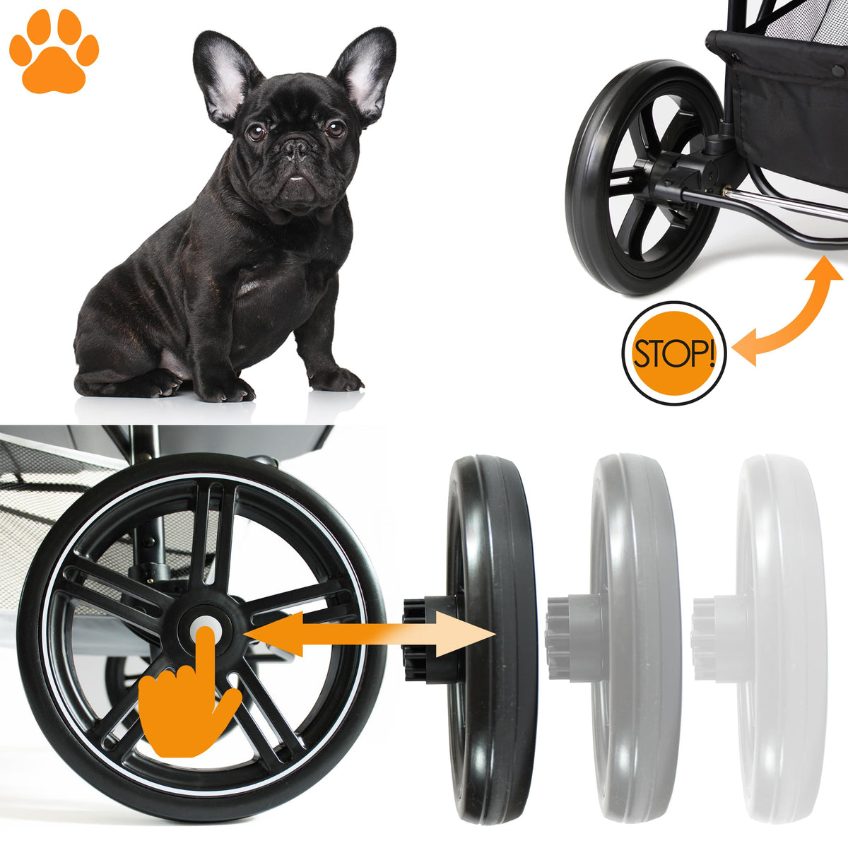 Dog & Pet Buggy, Holds up to 32 kg, Easy Fold G56313