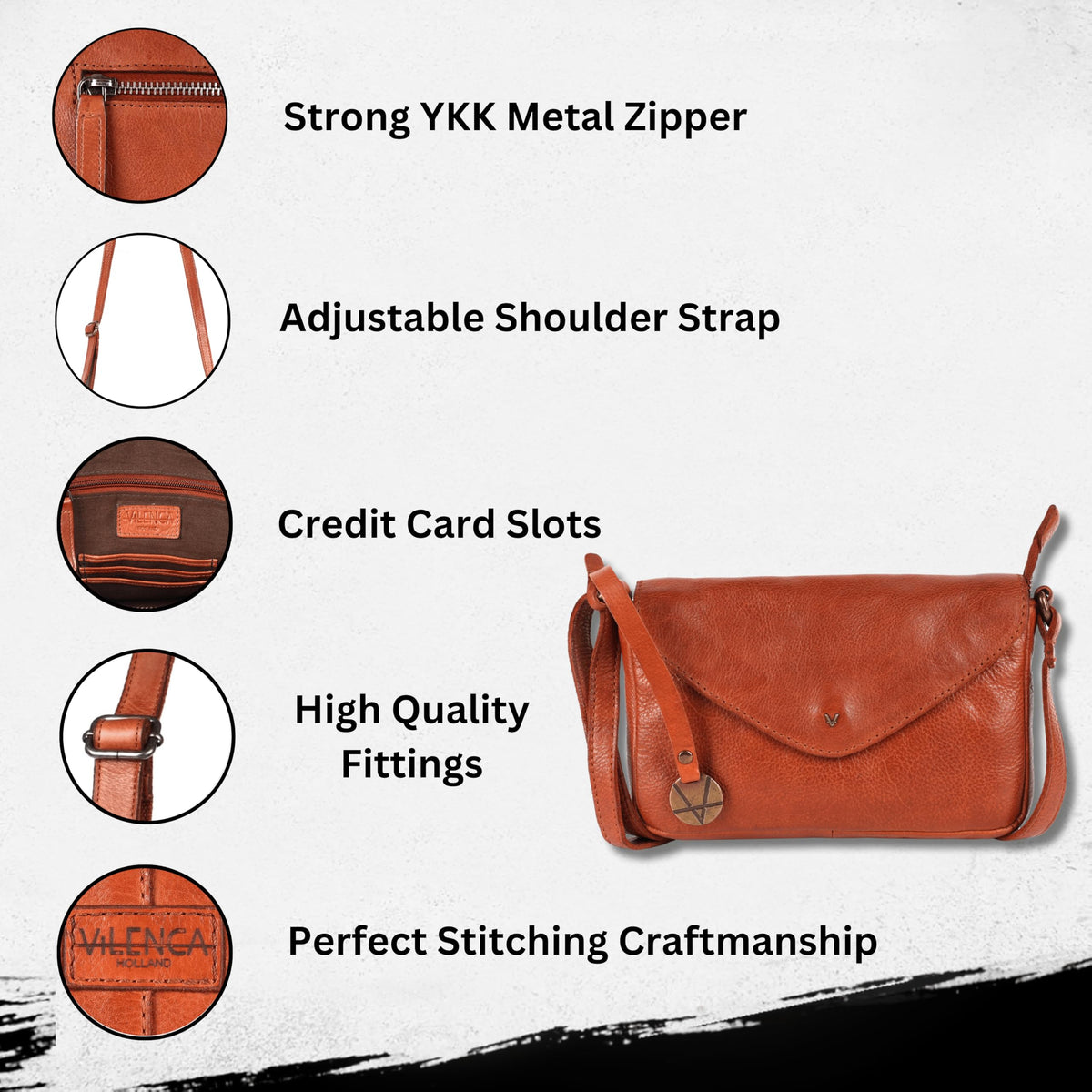 Italian Leather Small Crossbody Sling Bag U1775