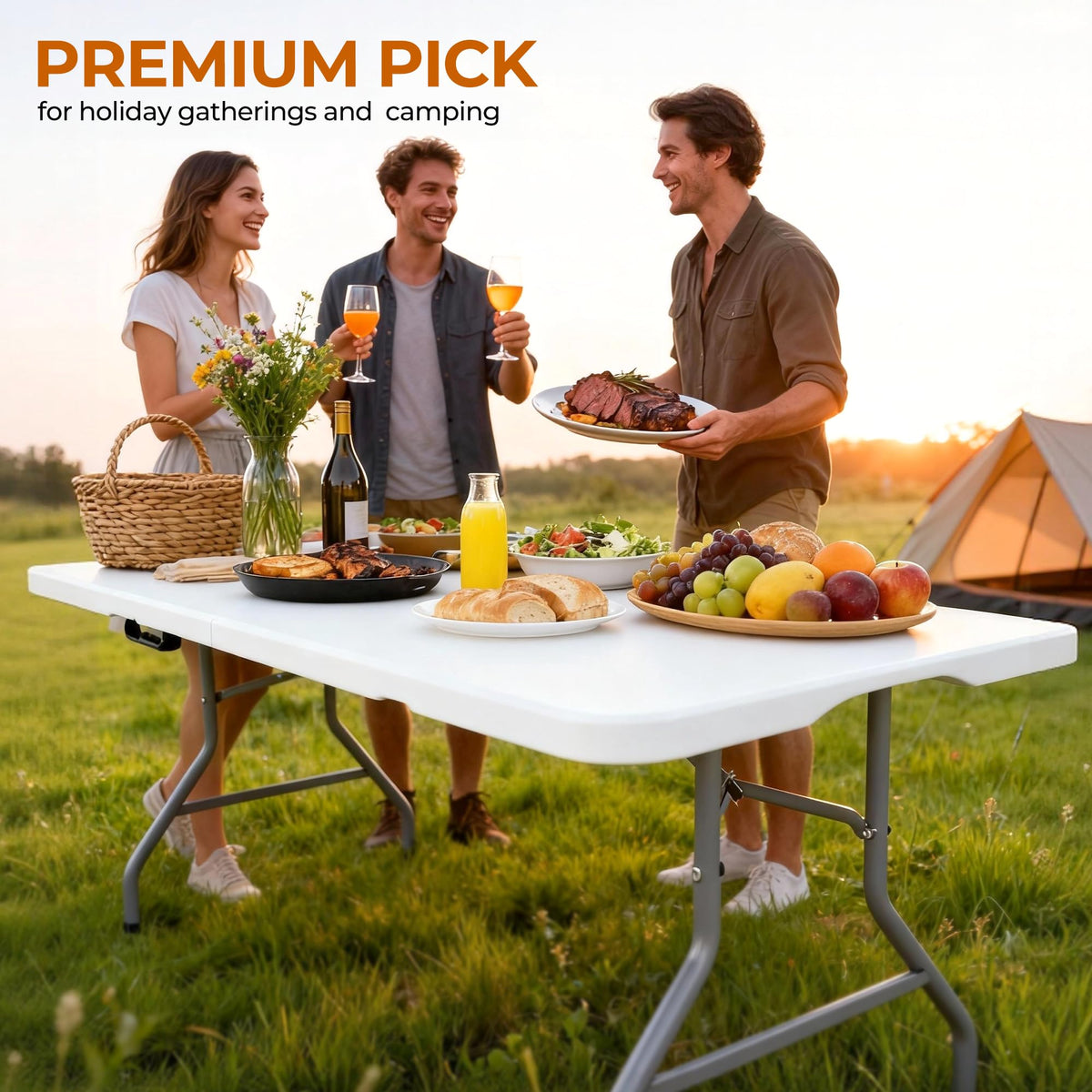 6ft Heavy Duty Folding Table White O137105