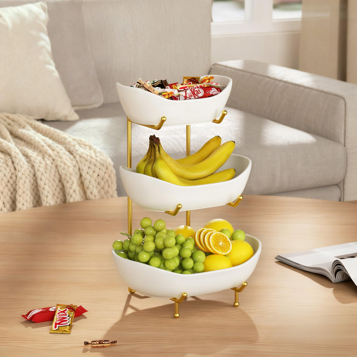 Ceramic 3 Tier Fruit Bowl F81245