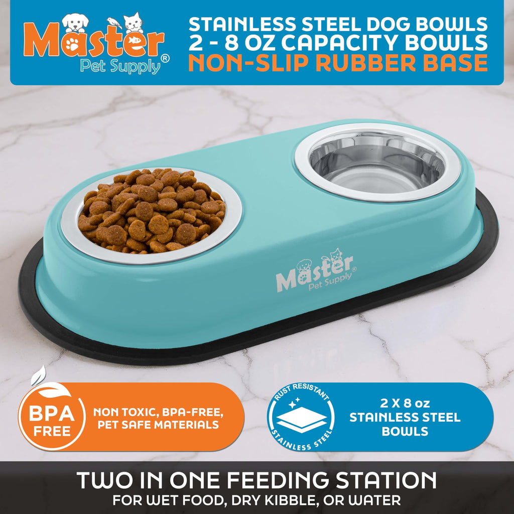 Double Dog Bowls Set with Elevated Base X815