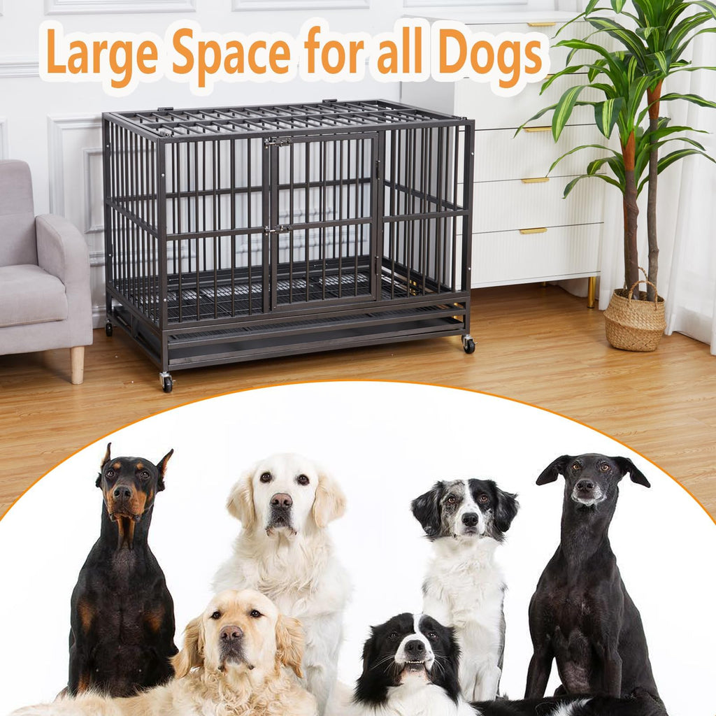 48 in Heavy Duty Dog Crate with Wheel J407864
