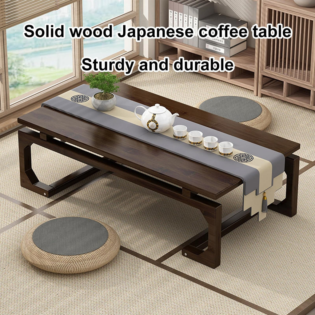 Japanese Floor Table Solid Wood 100x55x30cm I611