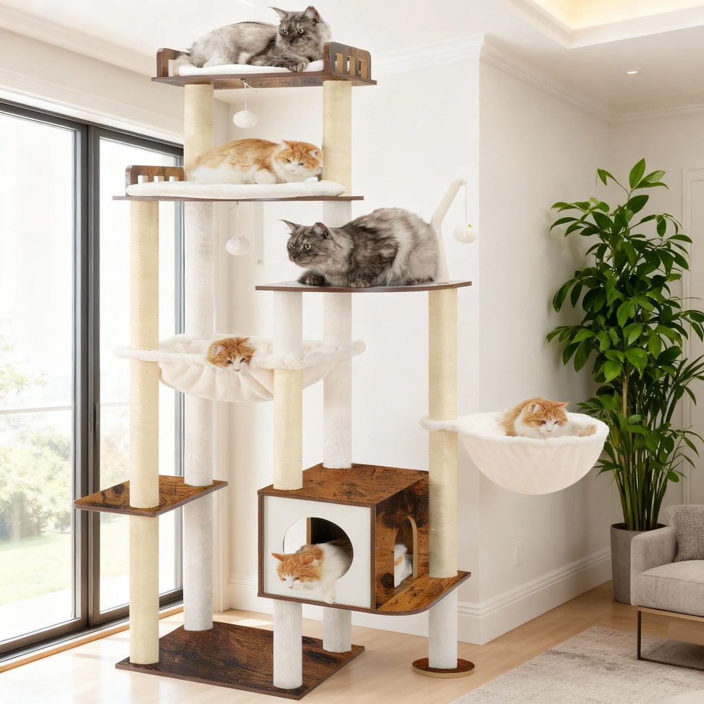 70.5" Wood Tall Cat Tree Z1613