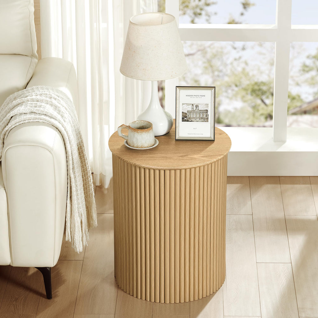Small Round Wood Side Table Set of 2 R54511