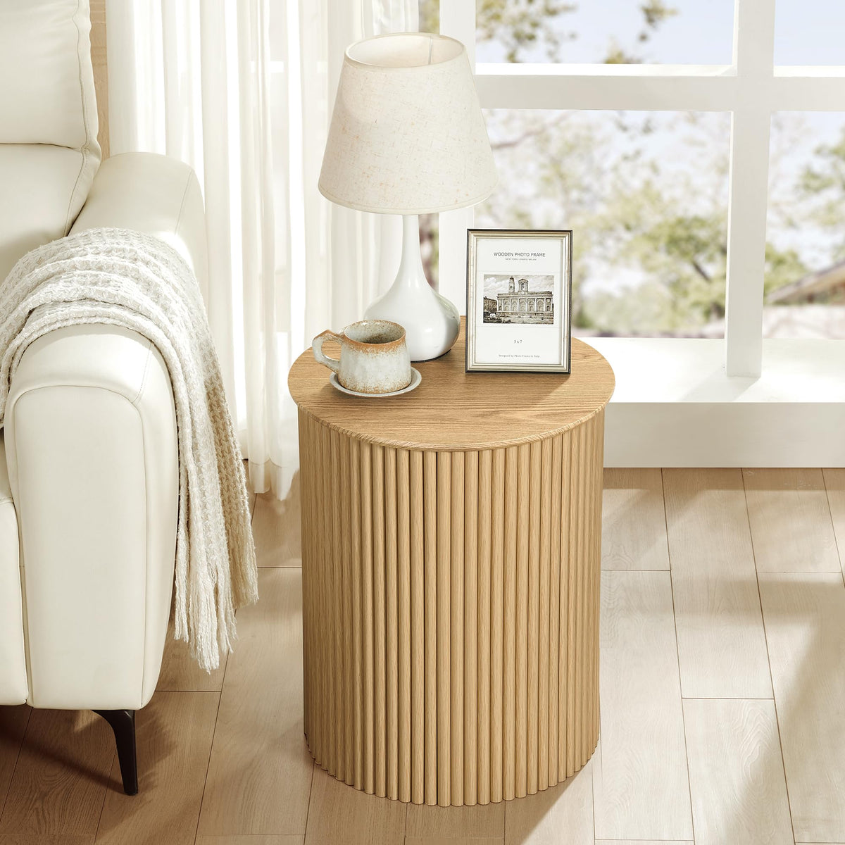 Small Round Wood Side Table Set of 2 R54511