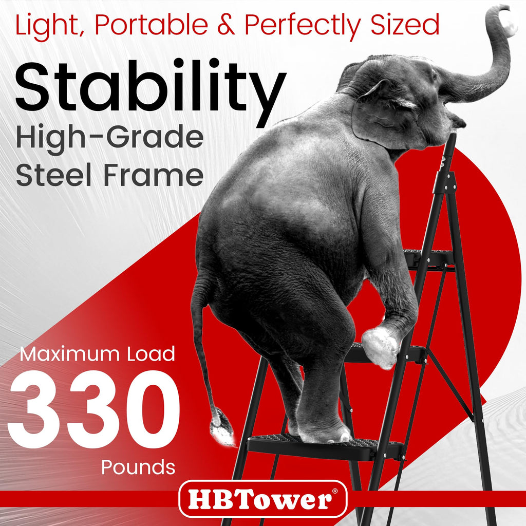 4 Step Ladder Foldable with Wide Anti-Slip Pedal O805343