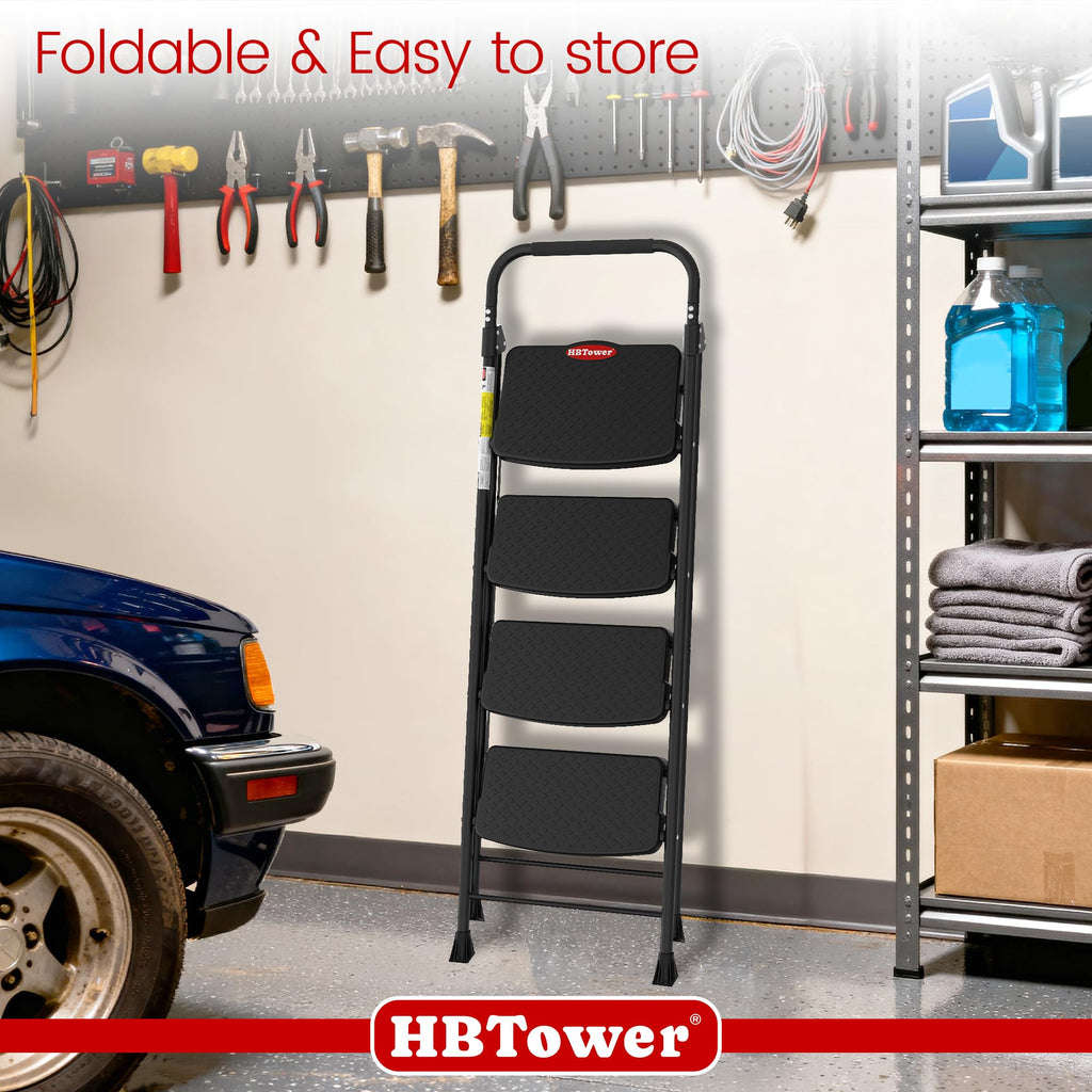 4 Step Ladder Foldable with Wide Anti-Slip Pedal O805343