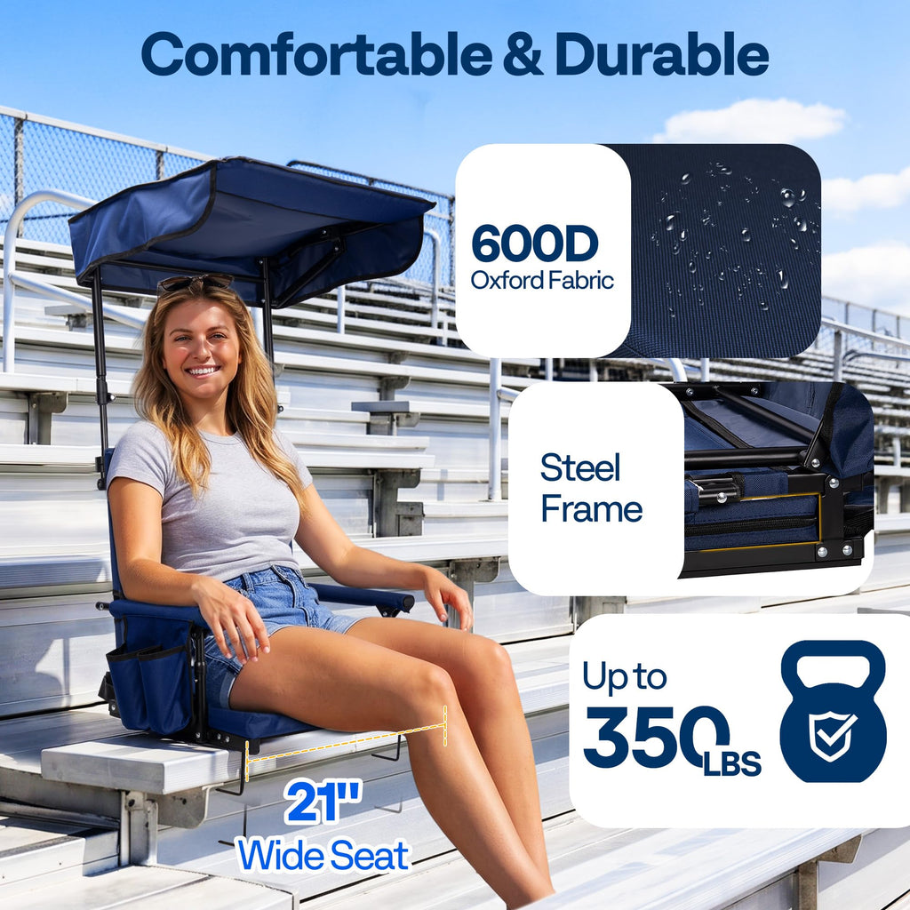 Stadium Seat with Sunshade Canopy and Back Support L462271