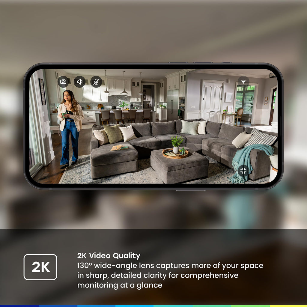 2K Smart Wi-Fi Indoor Security Camera with Night Vision F48136