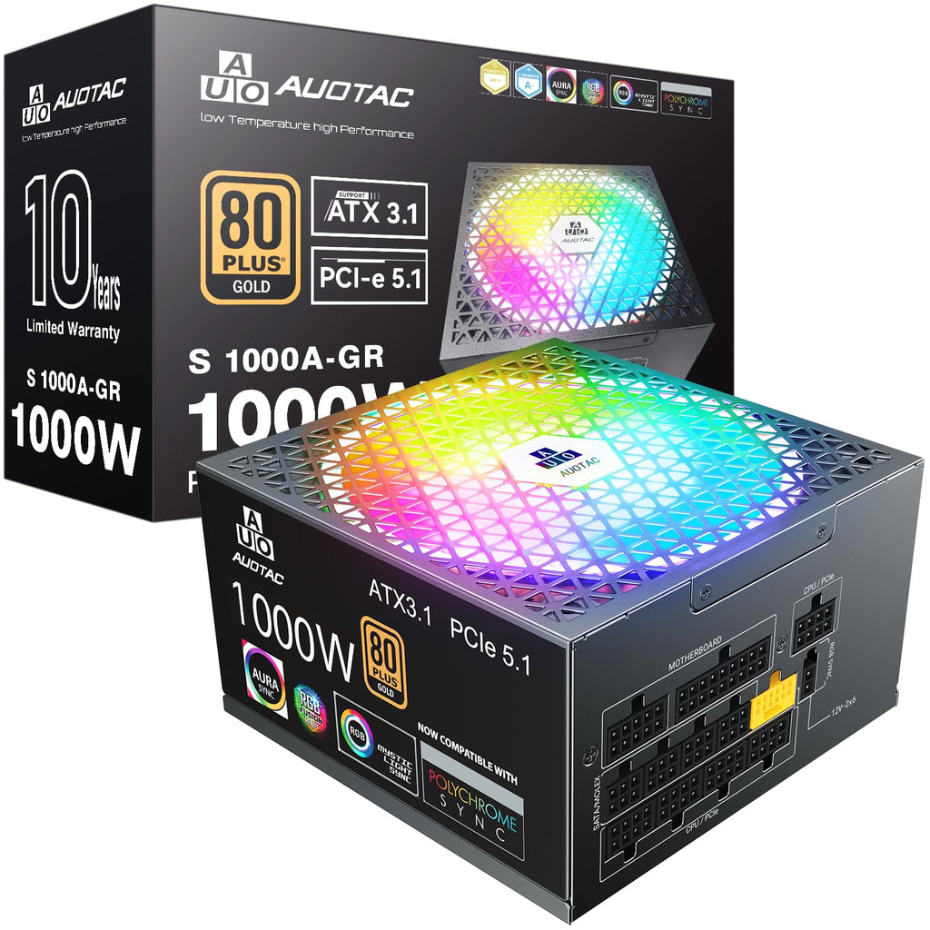 1000W Fully Modular 80+ Gold ATX 3.1 Power Supply M388