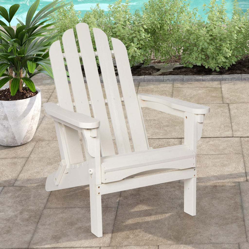 Eggshell White Wooden Outdoor Folding Chair U238