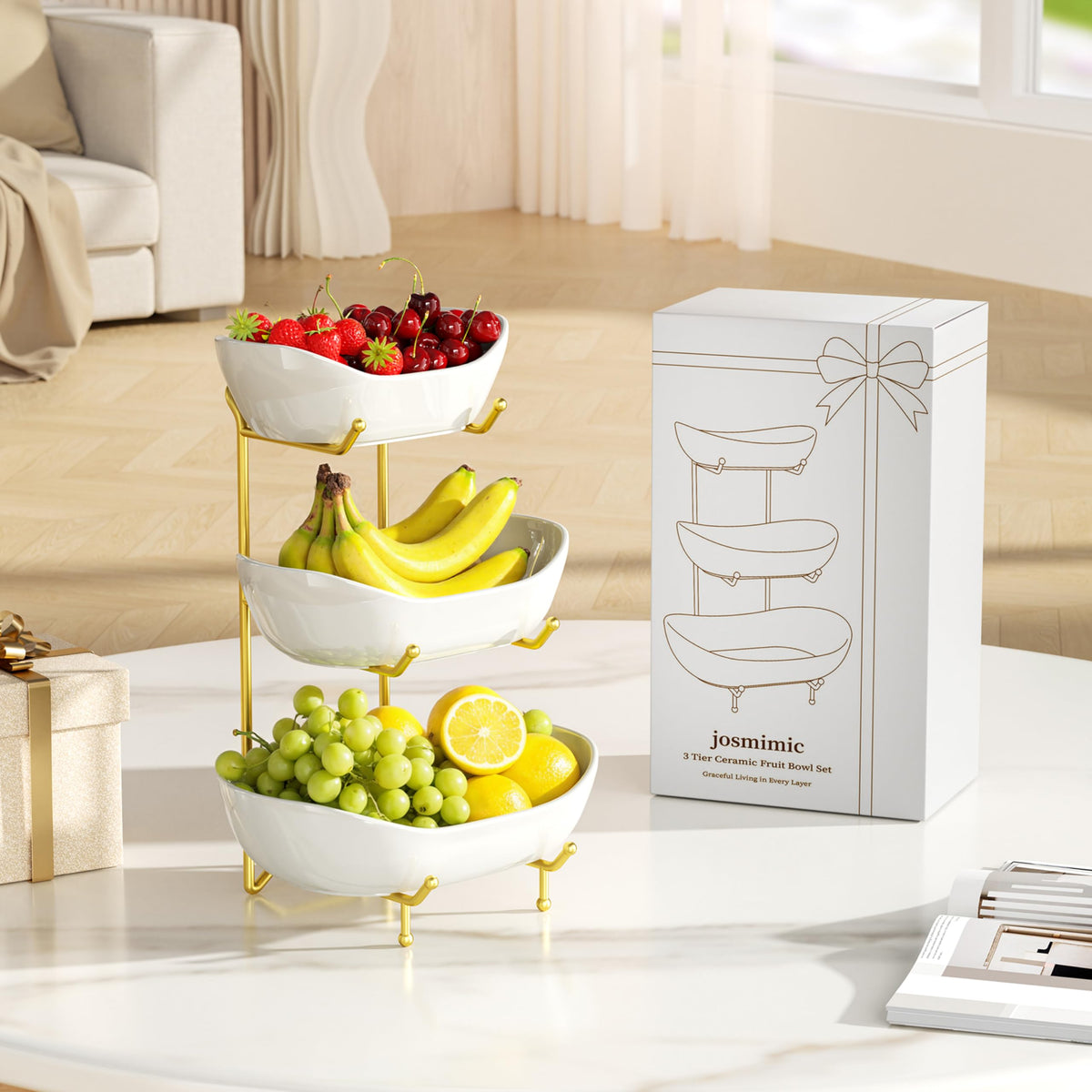 Ceramic 3 Tier Fruit Bowl F81245