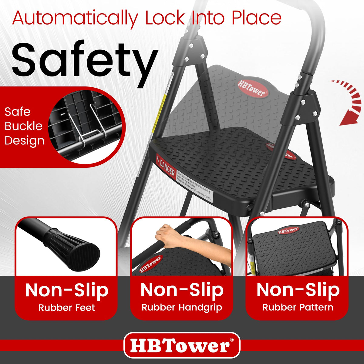4 Step Ladder Foldable with Wide Anti-Slip Pedal O805343