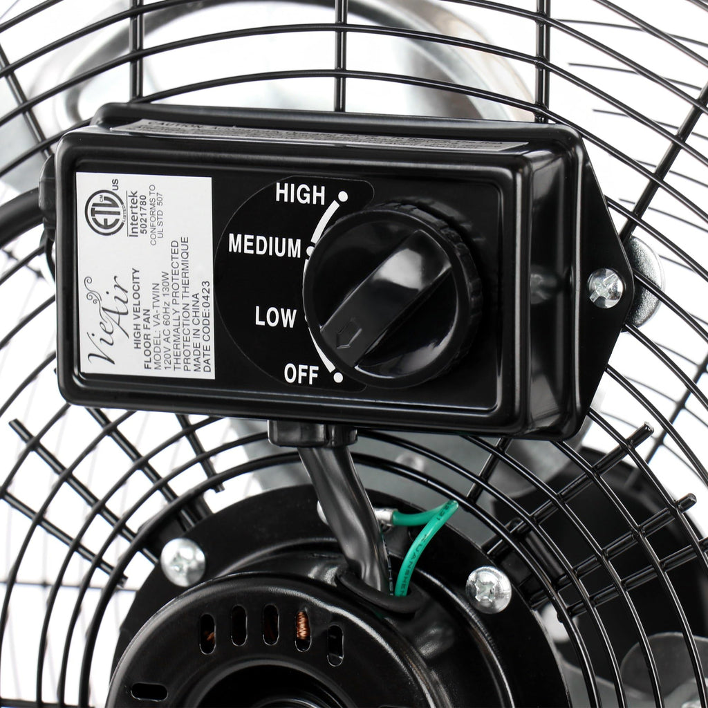 20 Inch Tilting High Velocity 3 Speed Metal Floor Fan S665