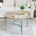 Round Solid Wood Coffee Table with Iron Legs S321122