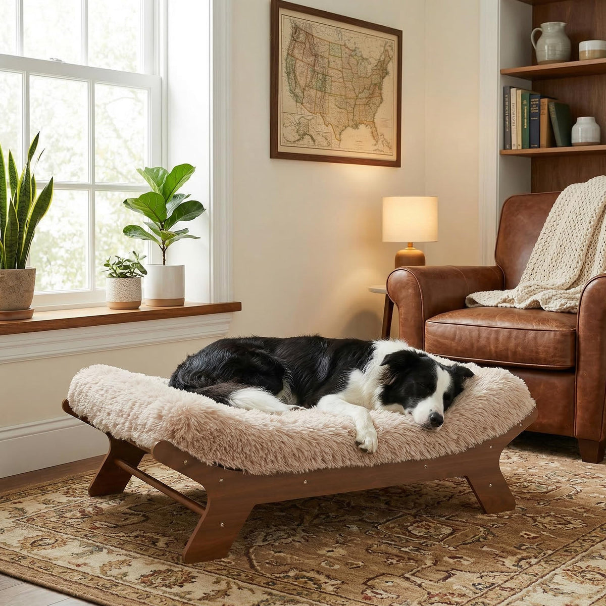 Wood Dog Bed Frame with Foam Mattress Z553