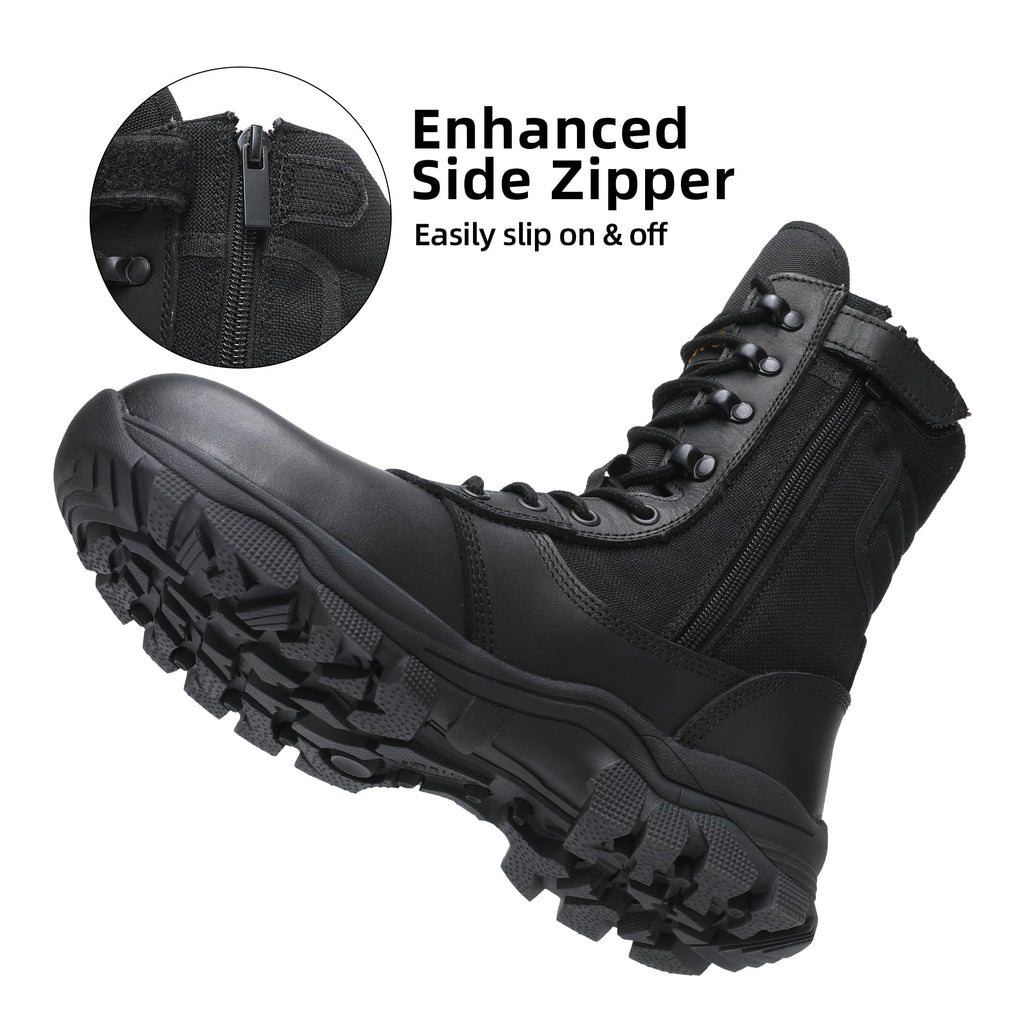 Tactical Boots Steel Toe Side Zipper 8 inches R6339