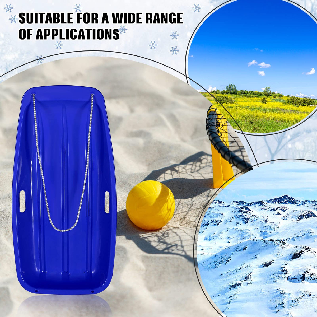 6 Pcs 35 in Plastic Snow Sled Y819