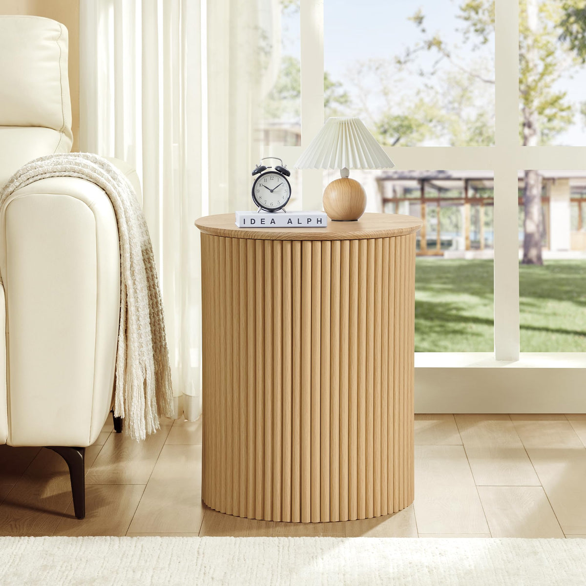 Small Round Wood Side Table Set of 2 R54511