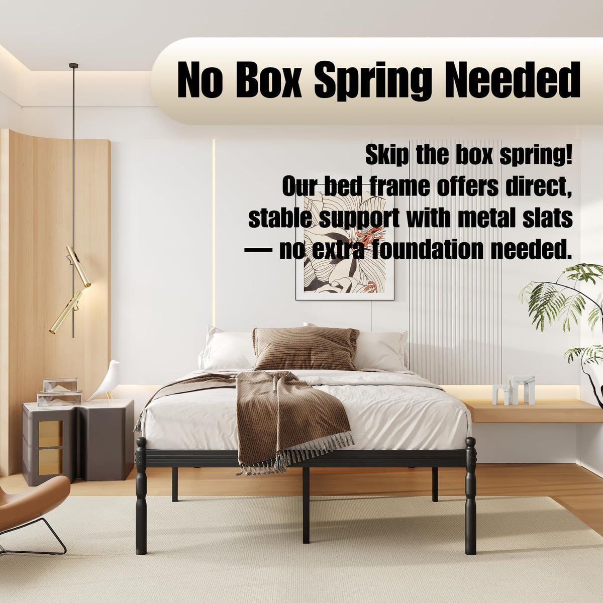 18" Metal Queen Platform Bed Frame P98425