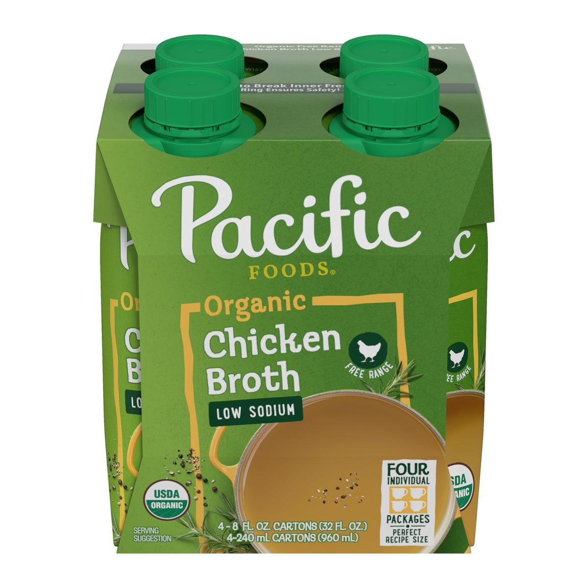Low Sodium Organic Chicken Broth 4 Count 8 Fl Oz N1227