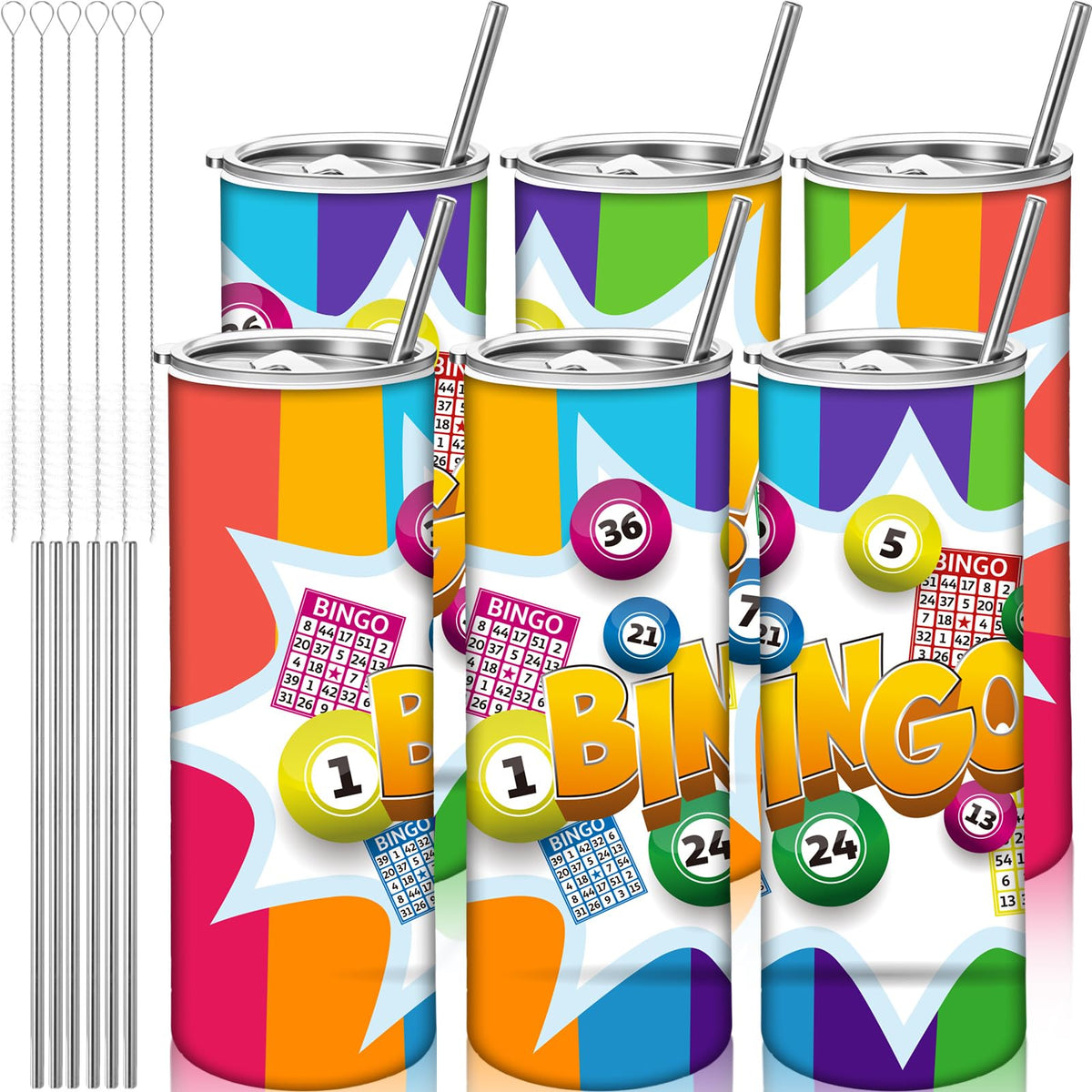 6 Packs 20 oz Bingo Tumbler Cups Z709684