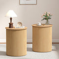 Small Round Wood Side Table Set of 2 R54511