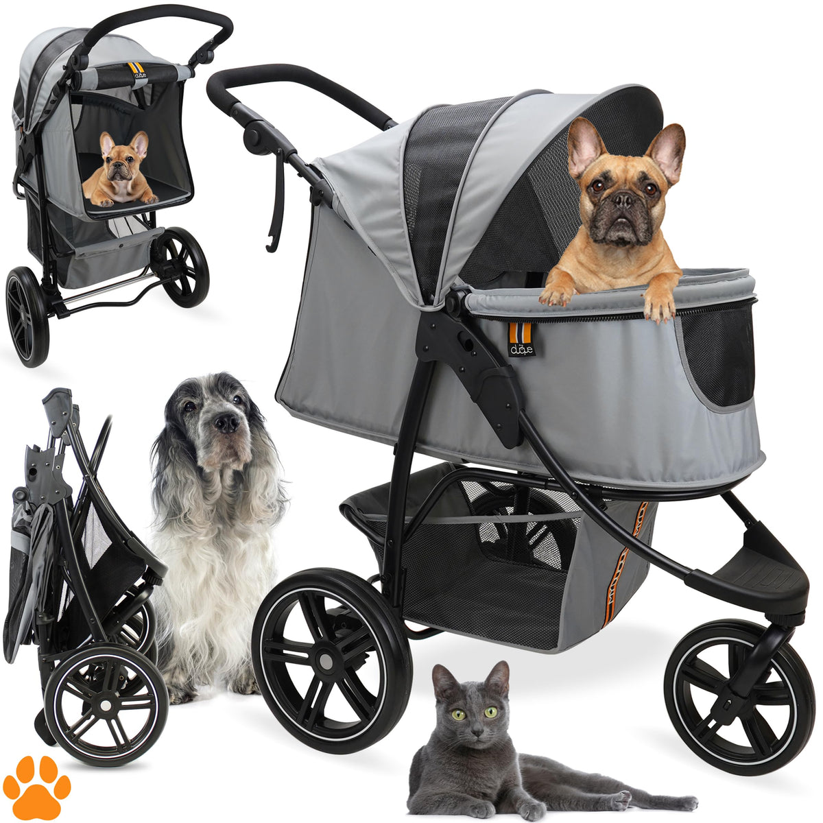Dog & Pet Buggy, Holds up to 32 kg, Easy Fold G56313