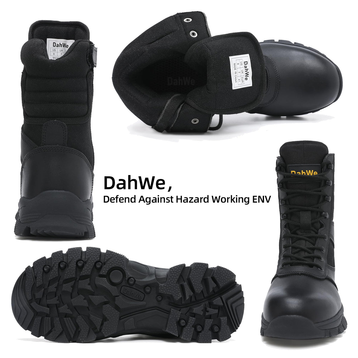 Tactical Boots Steel Toe Side Zipper 8 inches R6339