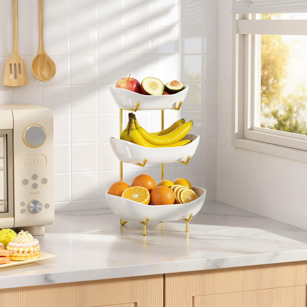 Ceramic 3 Tier Fruit Bowl F81245