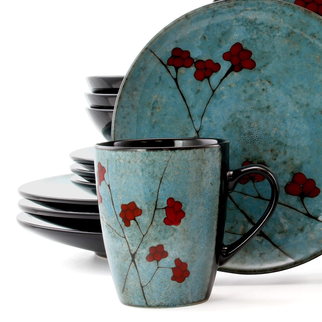 16 Piece Dinnerware Set in Blue M843860
