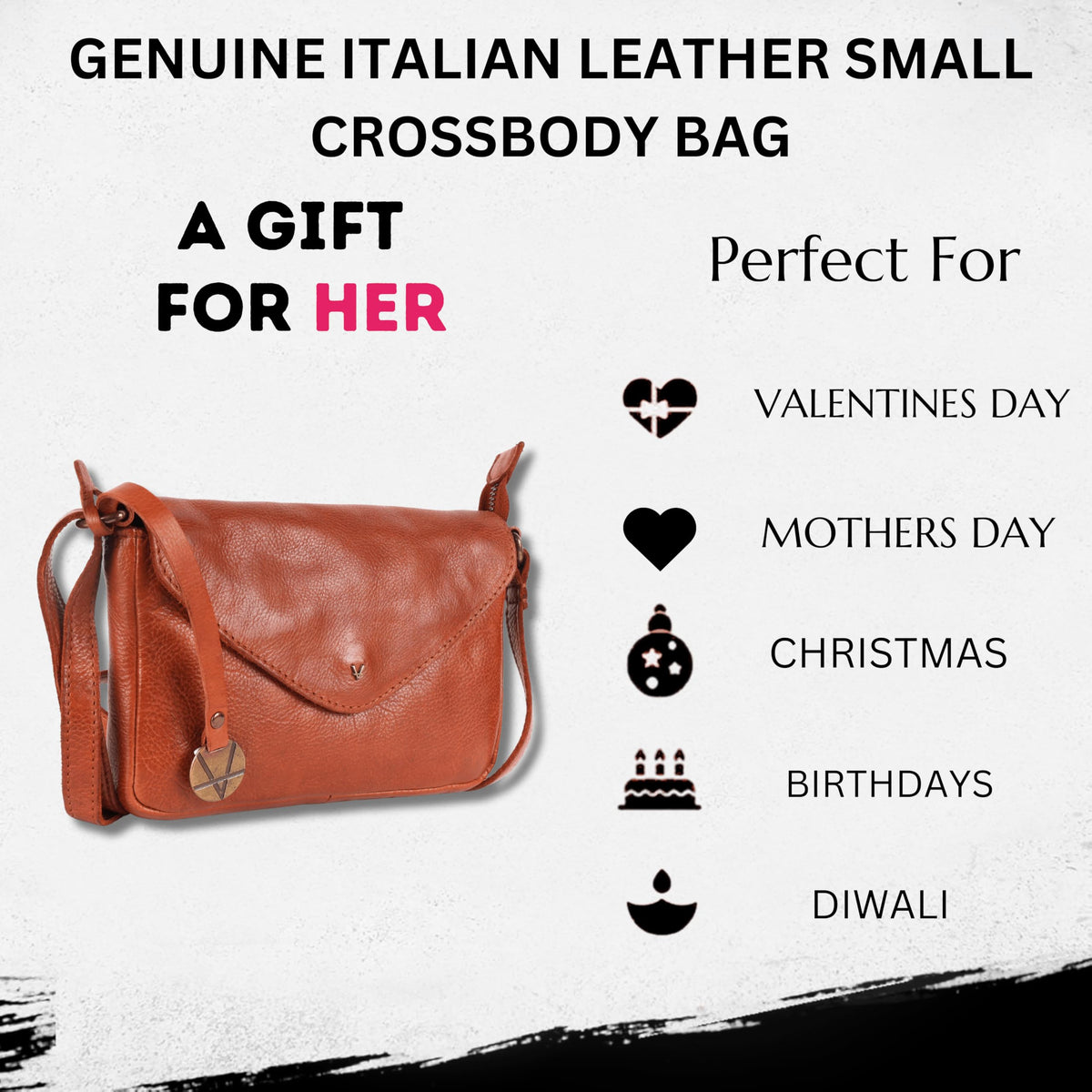 Italian Leather Small Crossbody Sling Bag U1775