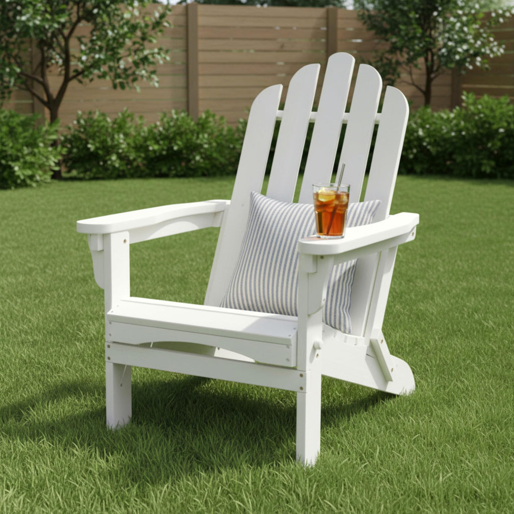 Eggshell White Wooden Outdoor Folding Chair U238