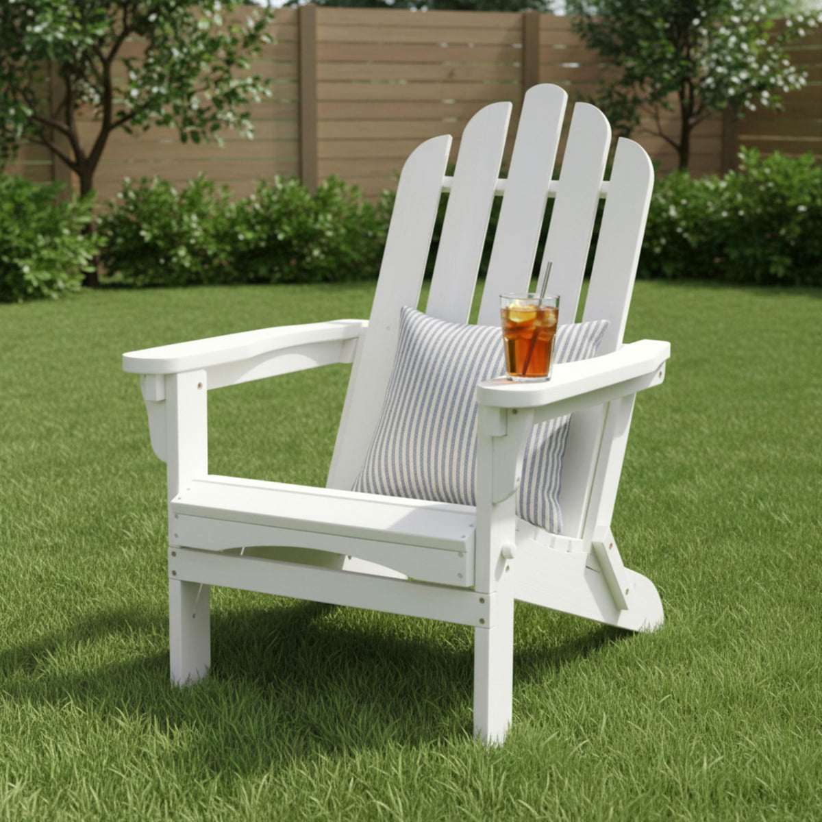 Eggshell White Wooden Outdoor Folding Chair U238