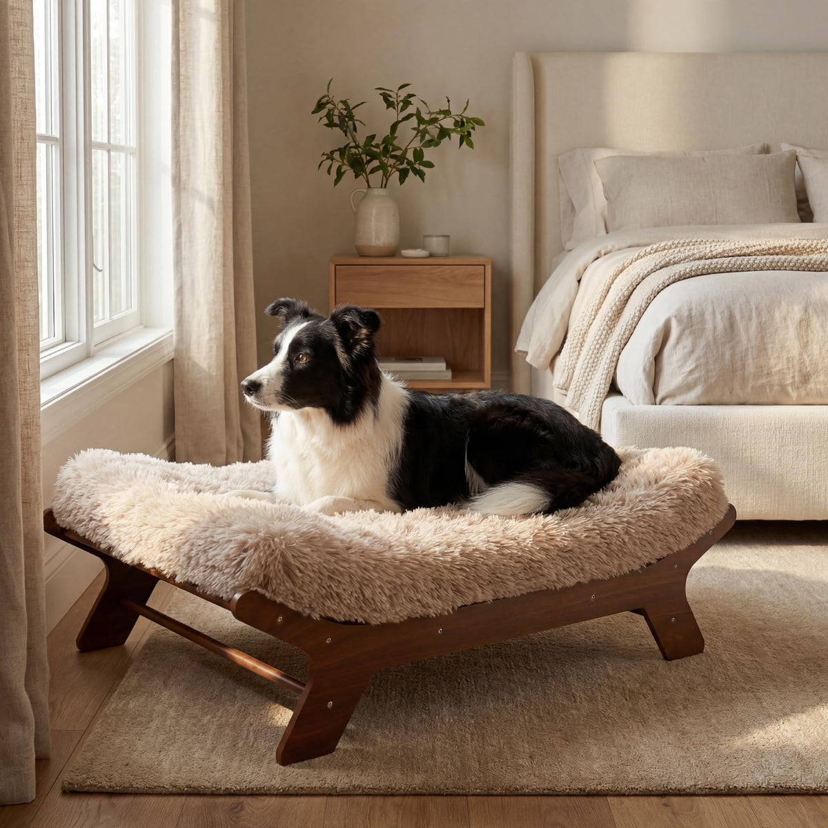 Wood Dog Bed Frame with Foam Mattress Z553