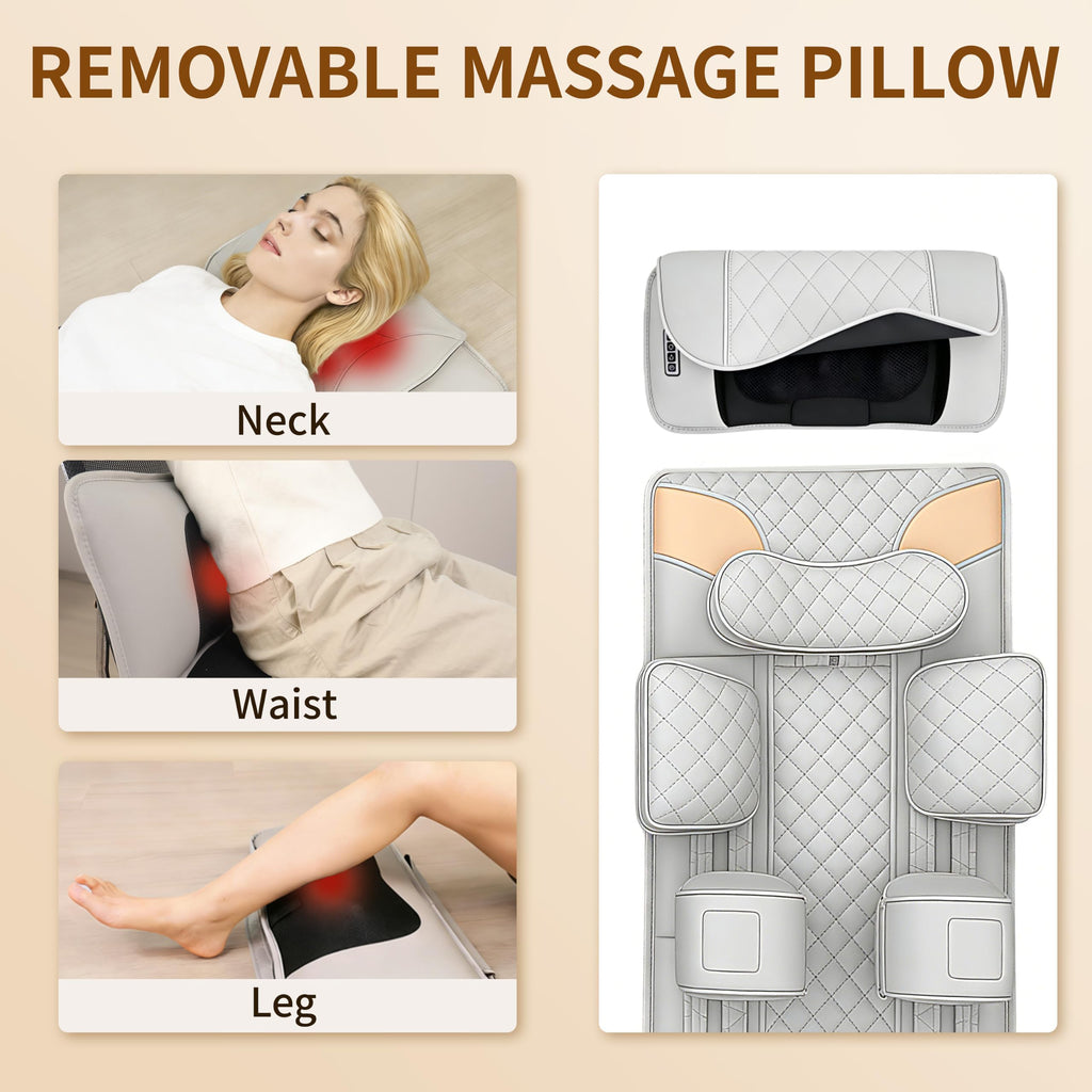 Heated Full Body Massage Mat with Movable Shiatsu Neck Massager C141460