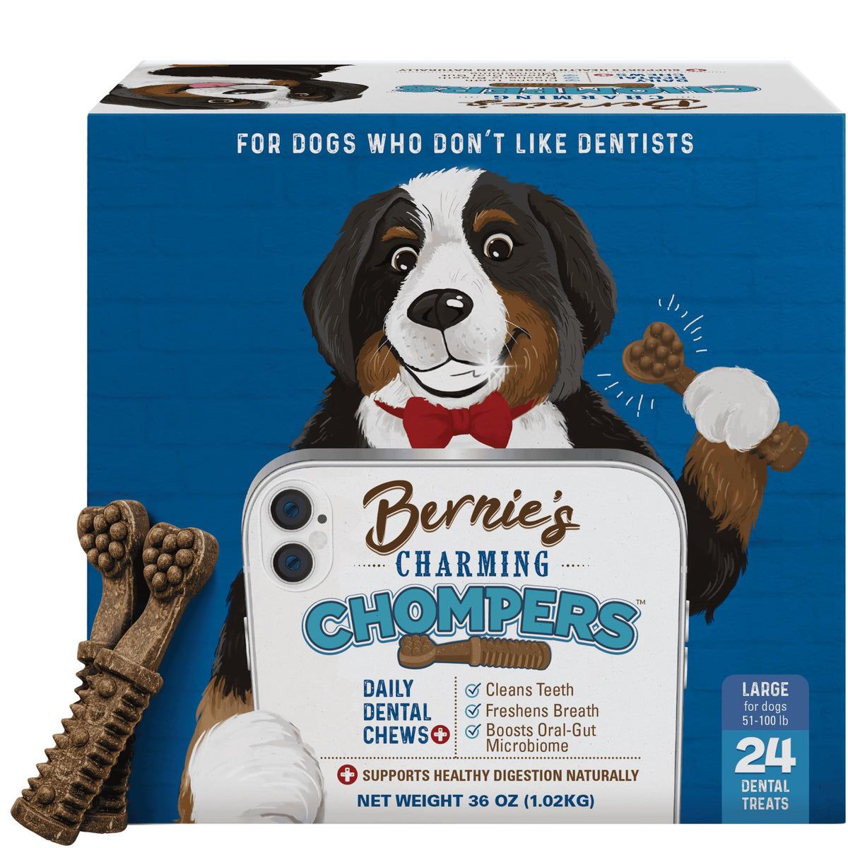 Dog Dental Chews, 24 Ct W6971