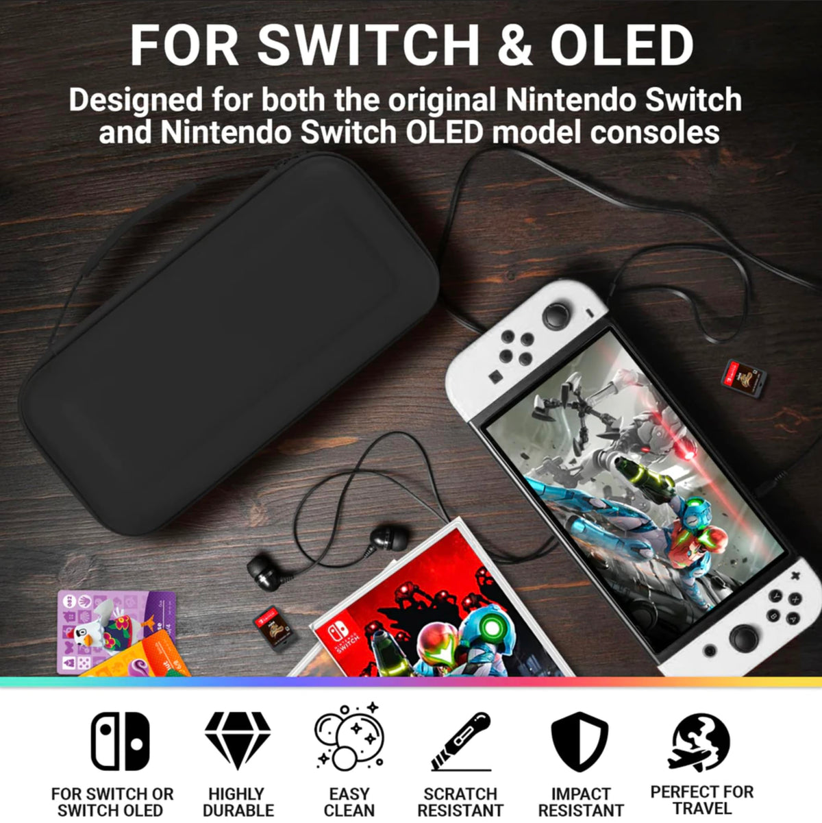 Screen Protector and Case Bundle with Tempered Glass and EVA Case K54229