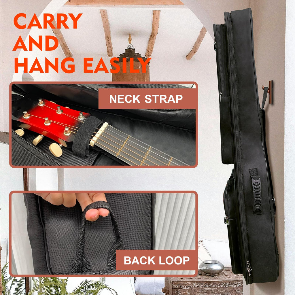 Acoustic Guitar Bag with 0.5-inch Padding (Black) T4659