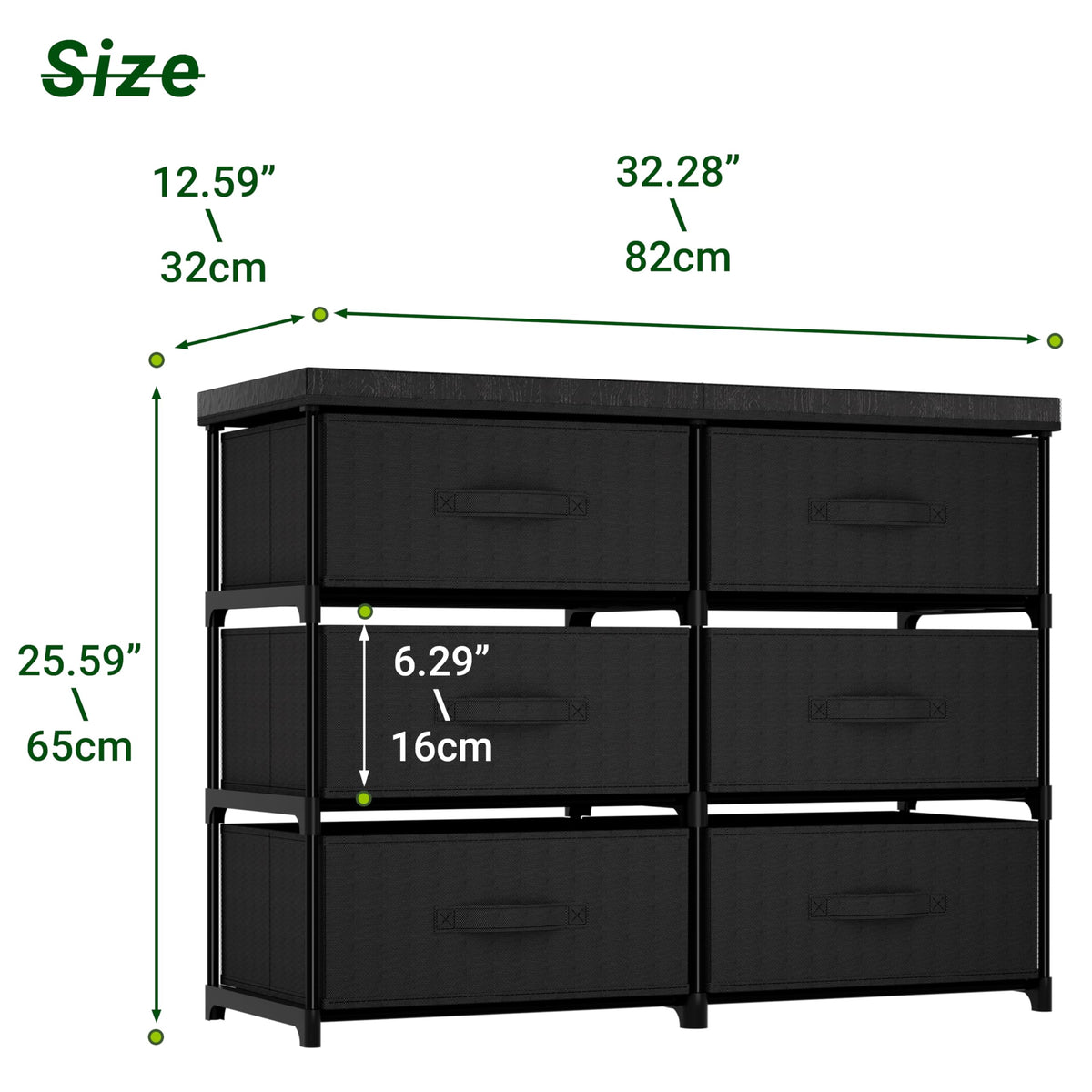 6 Drawer Fabric Dresser Storage Tower F80893