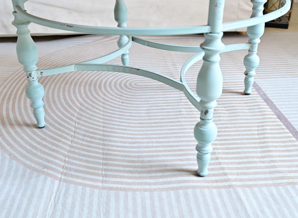 Round Solid Wood Coffee Table with Iron Legs S321122