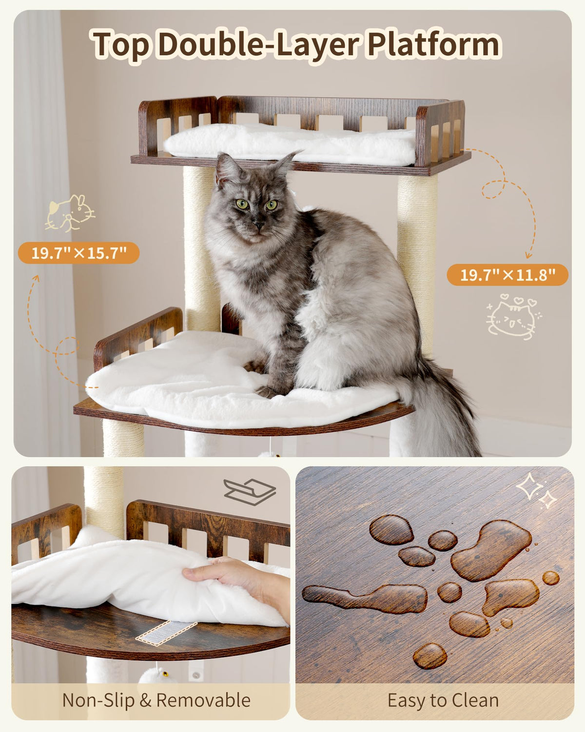 70.5" Wood Tall Cat Tree Z1613