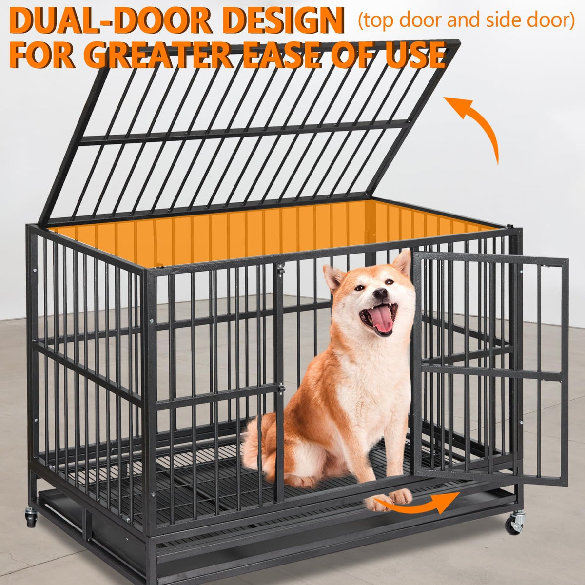 48 in Heavy Duty Dog Crate with Wheel J407864
