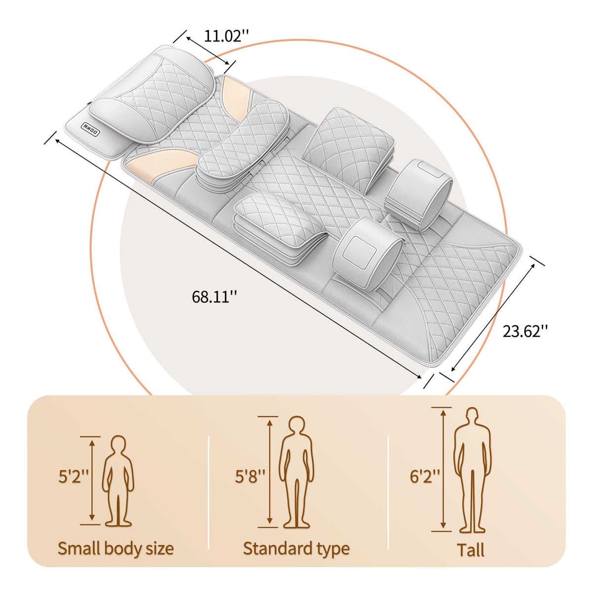 Heated Full Body Massage Mat with Movable Shiatsu Neck Massager C141460
