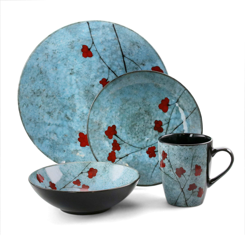 16 Piece Dinnerware Set in Blue M843860