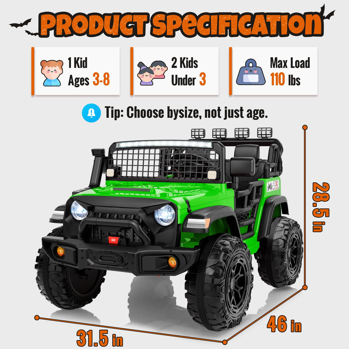 24V 2-Seater Electric Ride On Car Truck with Remote Control R6406