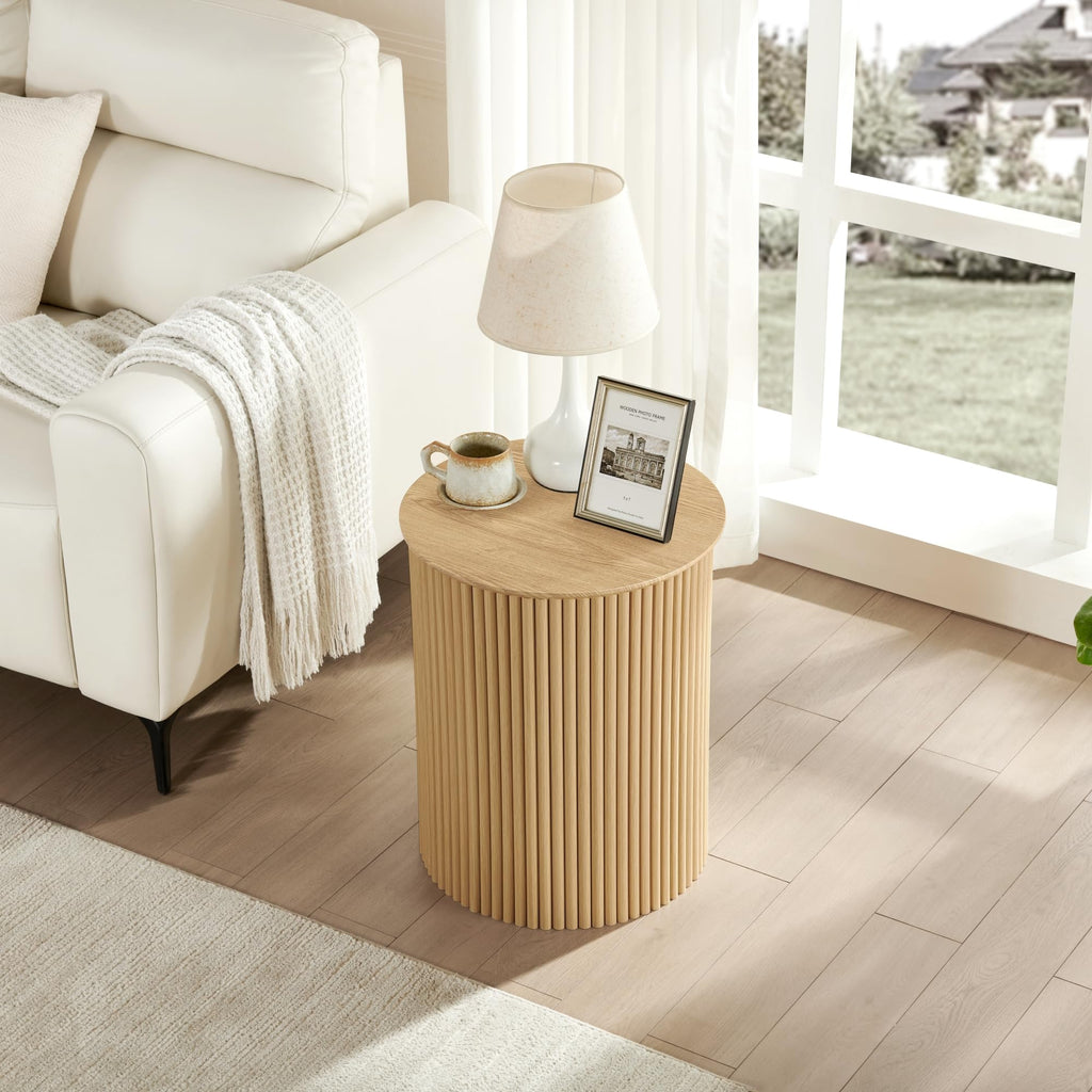 Small Round Wood Side Table Set of 2 R54511