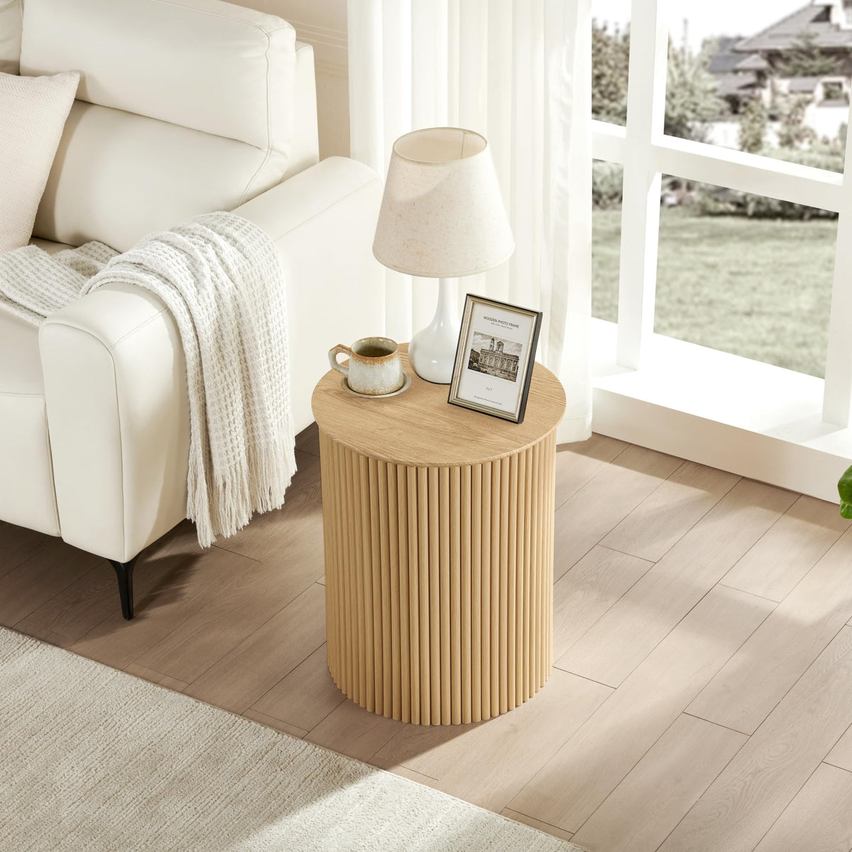 Small Round Wood Side Table Set of 2 R54511