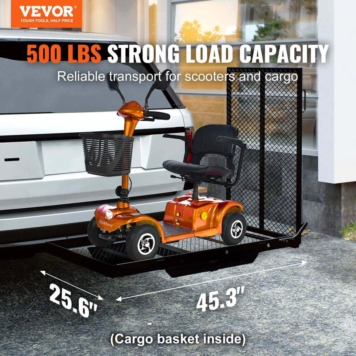 Hitch Mount Mobility Scooter Carrier with Folding Ramp M109582